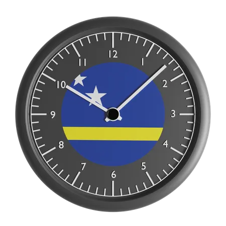 Wall clock with the flag of Curacao  3D Icon