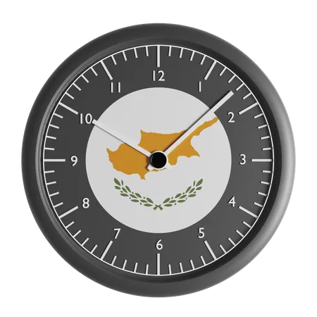 Wall clock with the flag of Cyprus  3D Icon
