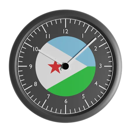 Wall clock with the flag of Djibouti  3D Icon