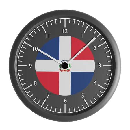 Wall clock with the flag of Dominican Republic  3D Icon