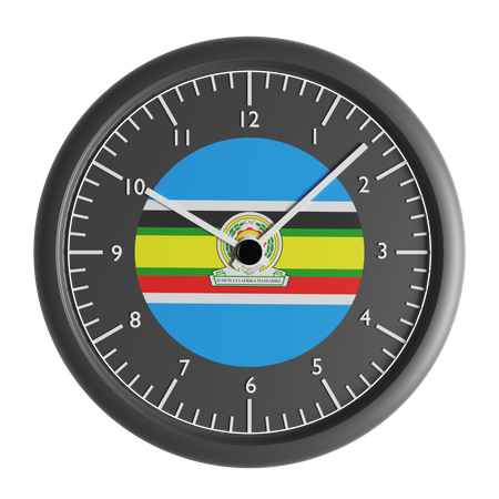 Wall clock with the flag of East African Community  3D Icon