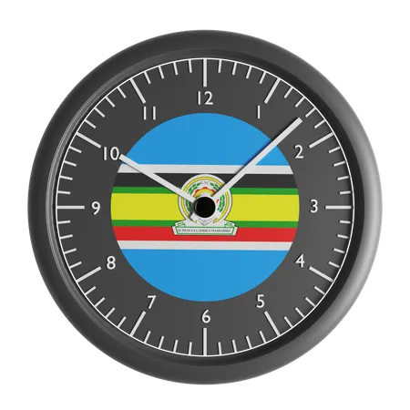 Wall clock with the flag of East African Community  3D Icon