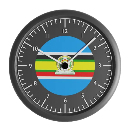 Wall clock with the flag of East African Community 3D Icon