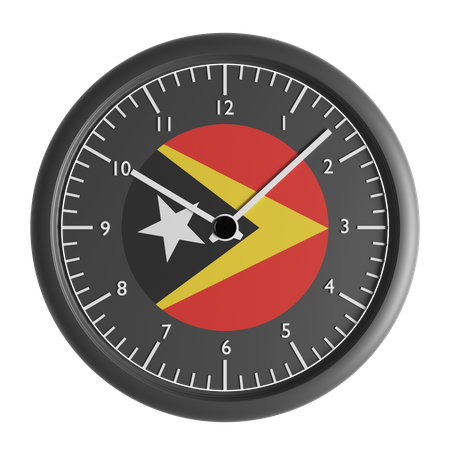 Wall clock with the flag of East Timor  3D Icon