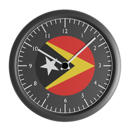 Wall clock with the flag of East Timor  3D Icon