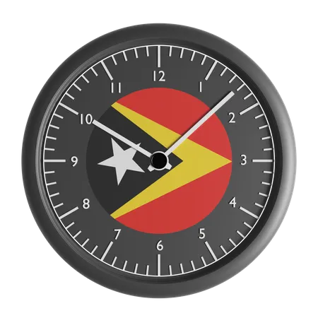 Wall clock with the flag of East Timor  3D Icon