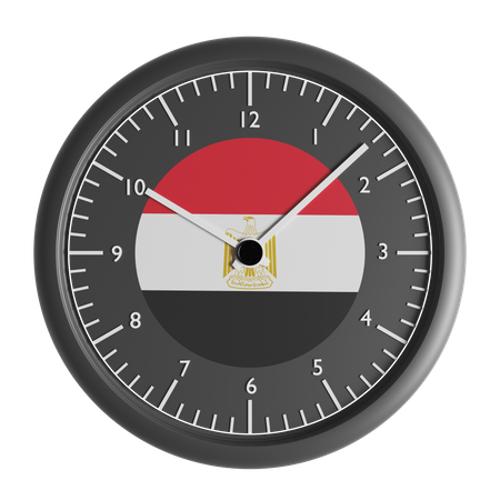 Wall clock with the flag of Egypt  3D Icon