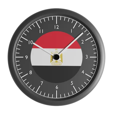 Wall clock with the flag of Egypt  3D Icon