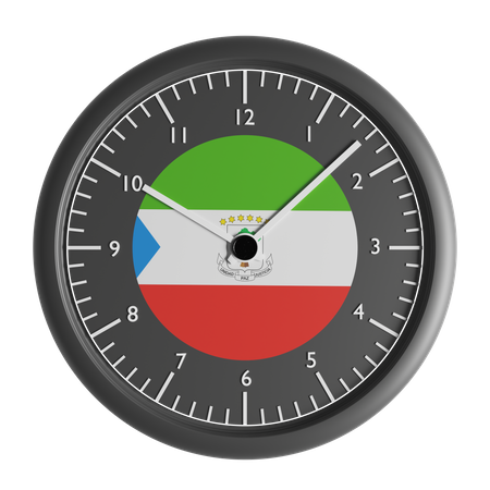 Wall clock with the flag of Equatorial Guinea  3D Icon