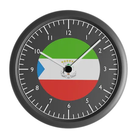 Wall clock with the flag of Equatorial Guinea  3D Icon