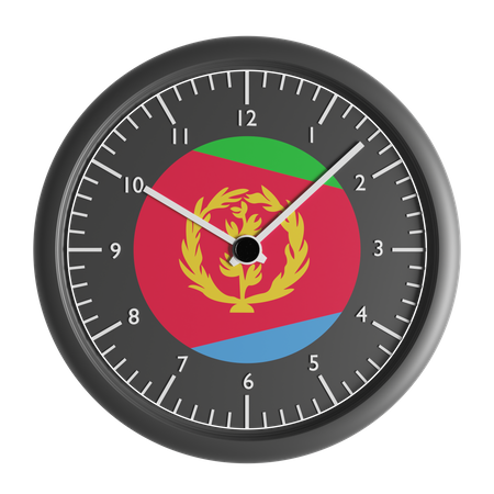 Wall clock with the flag of Eritrea  3D Icon