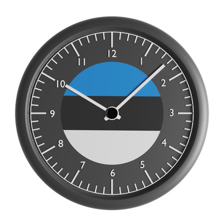 Wall clock with the flag of Estonia  3D Icon