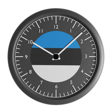 Wall clock with the flag of Estonia  3D Icon