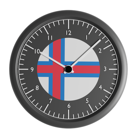 Wall clock with the flag of Faroe Islands  3D Icon