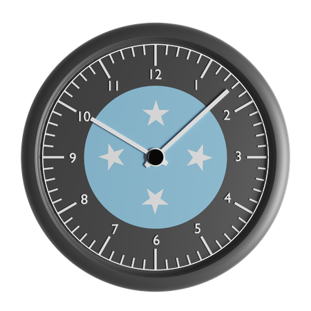 Wall clock with the flag of Federated States of Micronesia  3D Icon