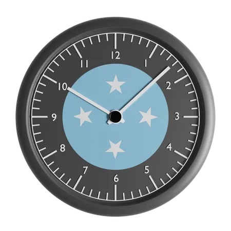 Wall clock with the flag of Federated States of Micronesia  3D Icon