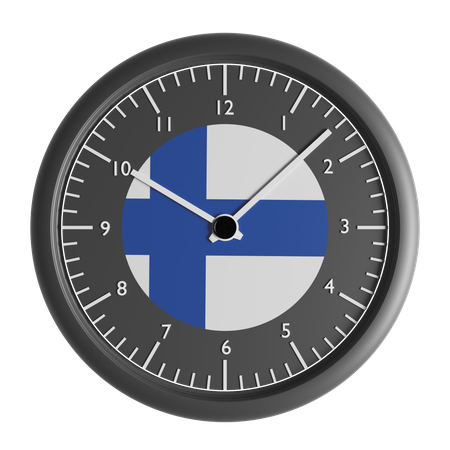 Wall clock with the flag of Finland  3D Icon