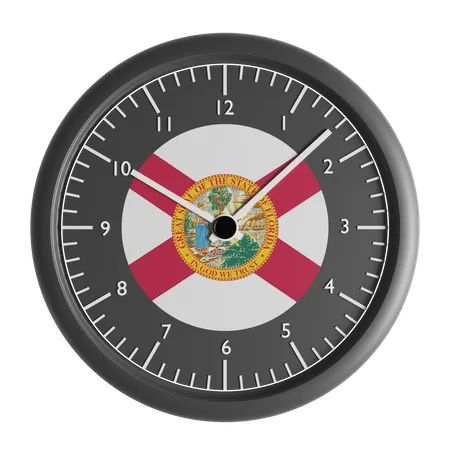 Wall clock with the flag of Florida  3D Icon