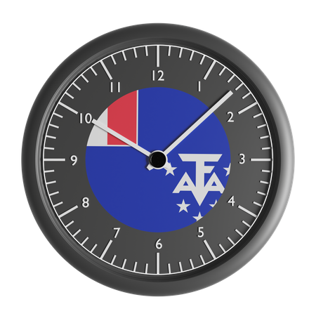 Wall clock with the flag of French Southern and Antarctic Lands  3D Icon