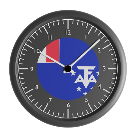 Wall clock with the flag of French Southern and Antarctic Lands 3D Icon