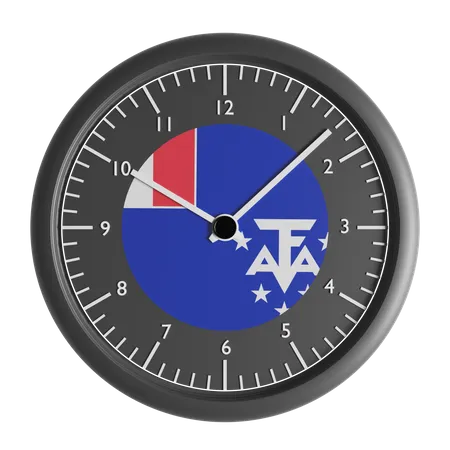 Wall clock with the flag of French Southern and Antarctic Lands 3D Icon