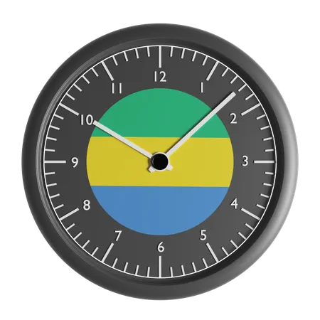 Wall clock with the flag of Gabon  3D Icon