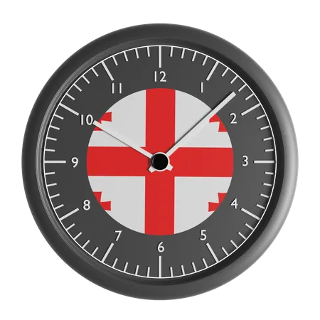 Wall clock with the flag of Georgia 3D Icon