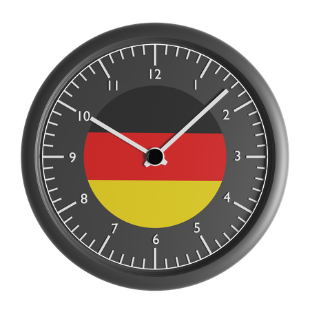 Wall clock with the flag of Germany  3D Icon