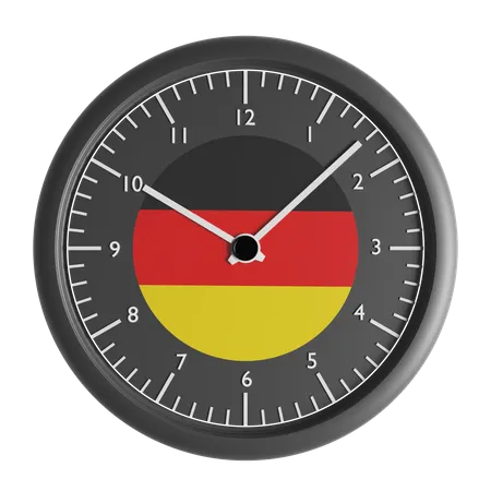 Wall clock with the flag of Germany  3D Icon