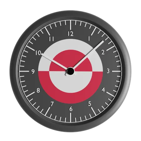 Wall clock with the flag of Greenland  3D Icon