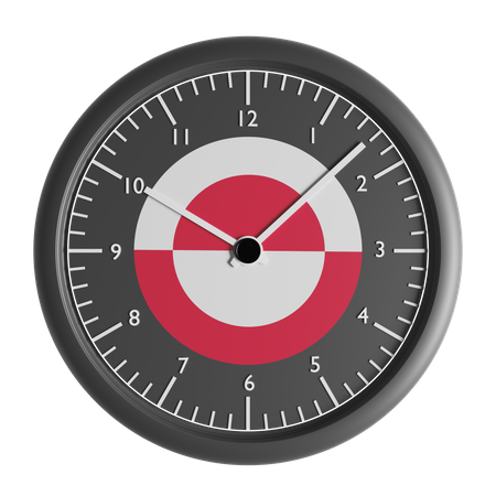 Wall clock with the flag of Greenland  3D Icon