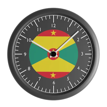 Wall clock with the flag of Grenada  3D Icon