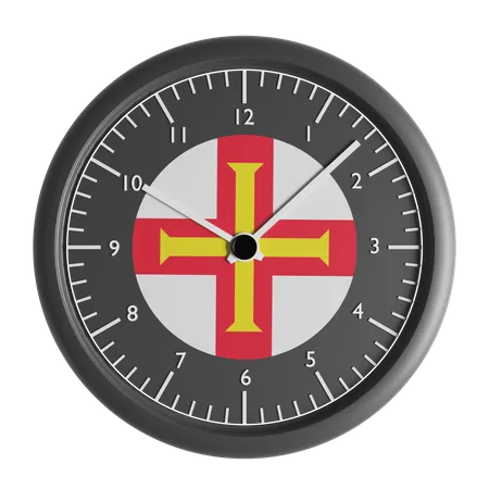 Wall clock with the flag of Guernsey  3D Icon