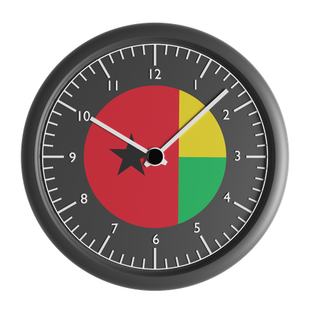 Wall clock with the flag of Guinea Bissau  3D Icon