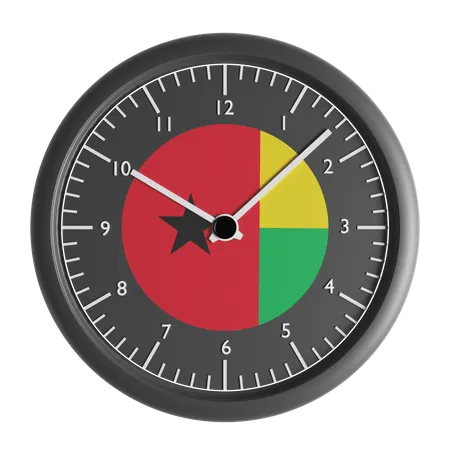 Wall clock with the flag of Guinea Bissau  3D Icon