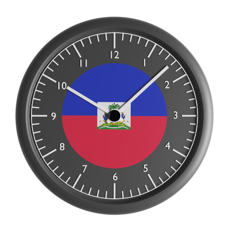 Wall clock with the flag of Haiti 3D Icon
