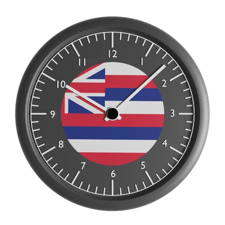 Wall clock with the flag of Hawaii  3D Icon