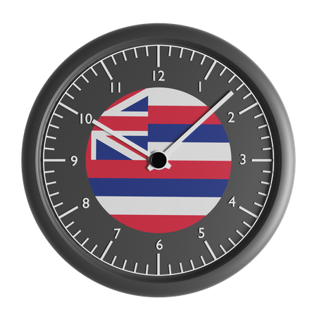 Wall clock with the flag of Hawaii  3D Icon