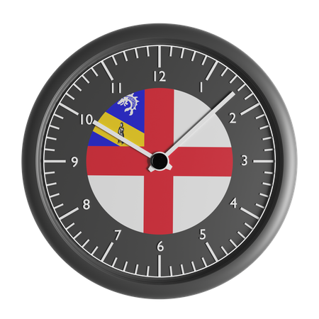 Wall clock with the flag of Herm  3D Icon