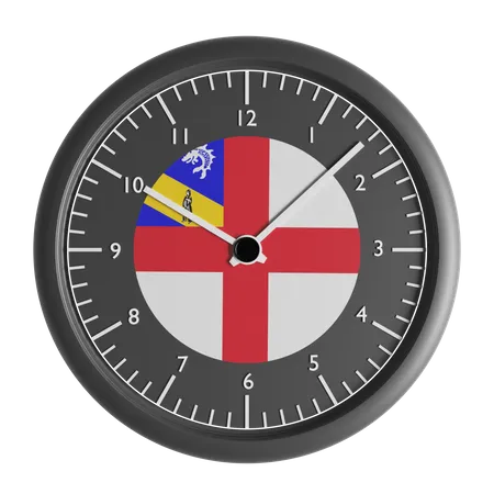 Wall clock with the flag of Herm  3D Icon