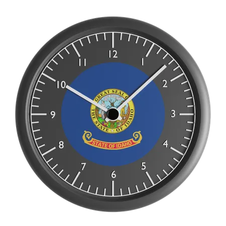 Wall clock with the flag of Idaho  3D Icon