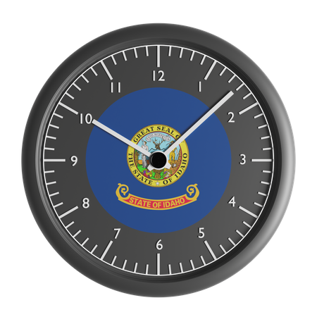 Wall clock with the flag of Idaho  3D Icon