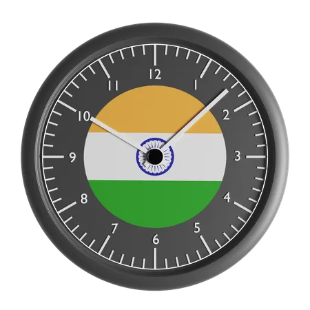 Wall clock with the flag of India  3D Icon