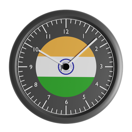 Wall clock with the flag of India  3D Icon