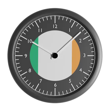 Wall clock with the flag of Ireland  3D Icon