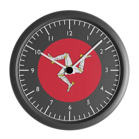 Wall clock with the flag of Isle of Mann  3D Icon