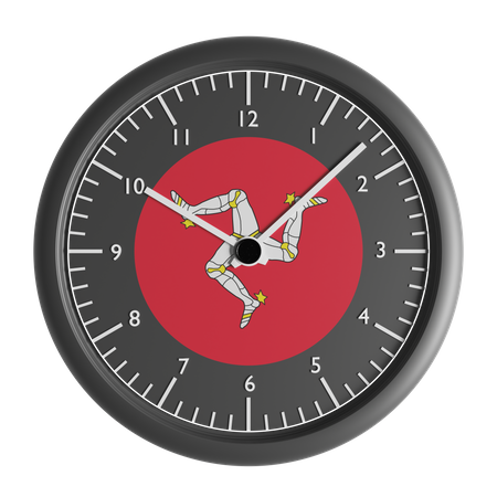 Wall clock with the flag of Isle of Mann  3D Icon