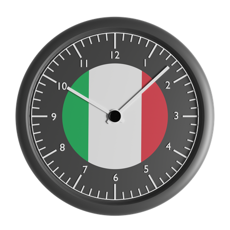 Wall clock with the flag of Italy  3D Icon