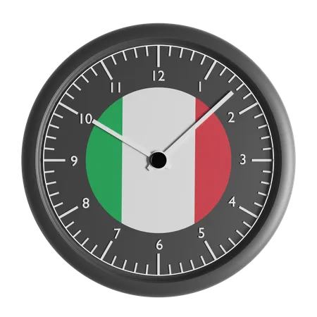 Wall clock with the flag of Italy  3D Icon