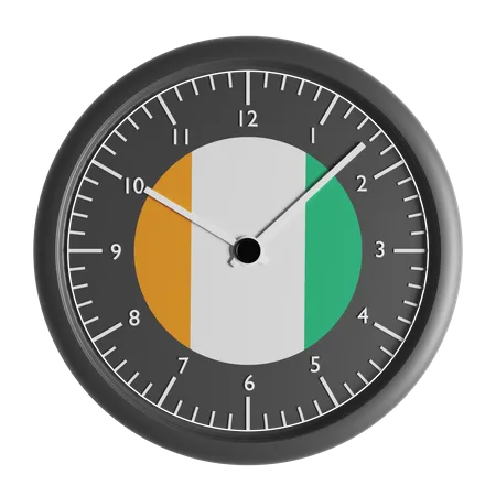 Wall clock with the flag of Ivory Coast  3D Icon